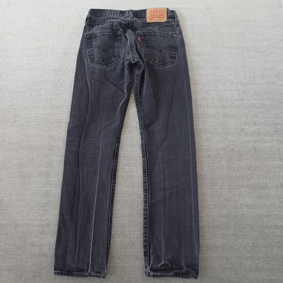 Levis 501 Jeans Mens 29x32 Black Stretch Casual Faded Button Fly Western Work - Picture 2 of 10